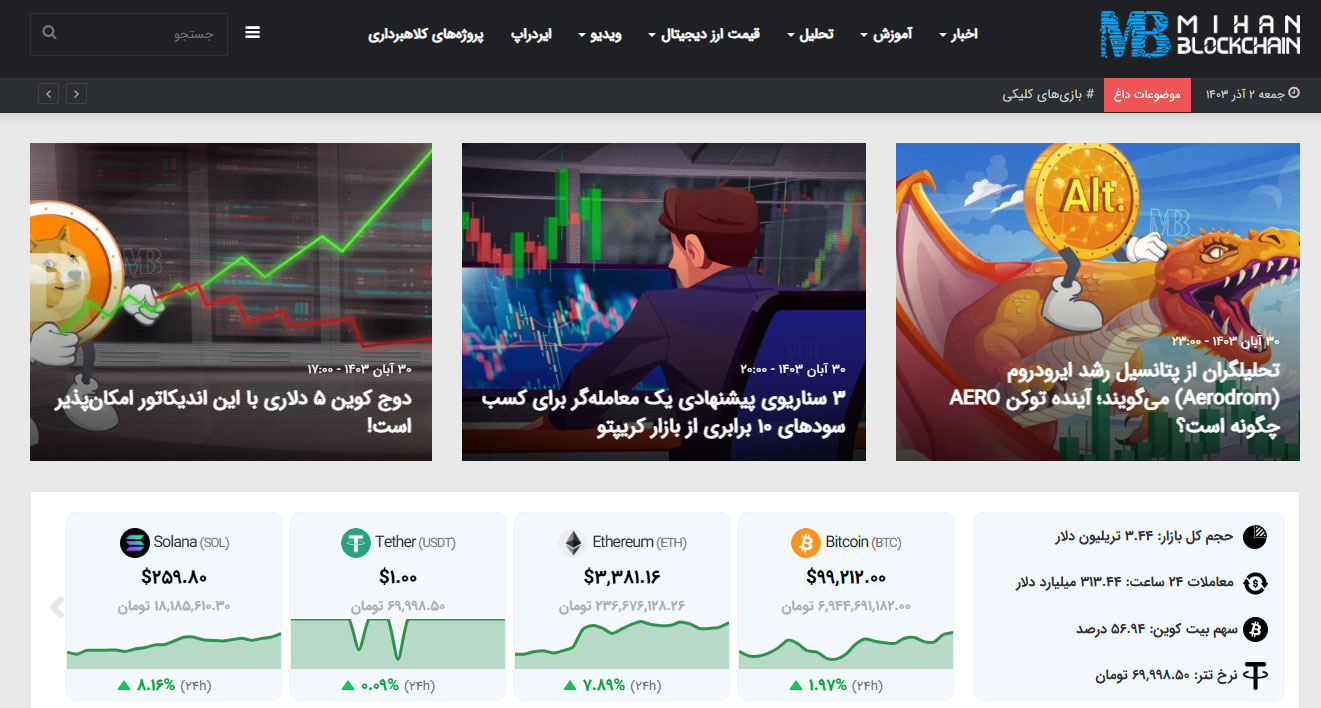 سایت میهن بلاکچین (Mihanblockchain)